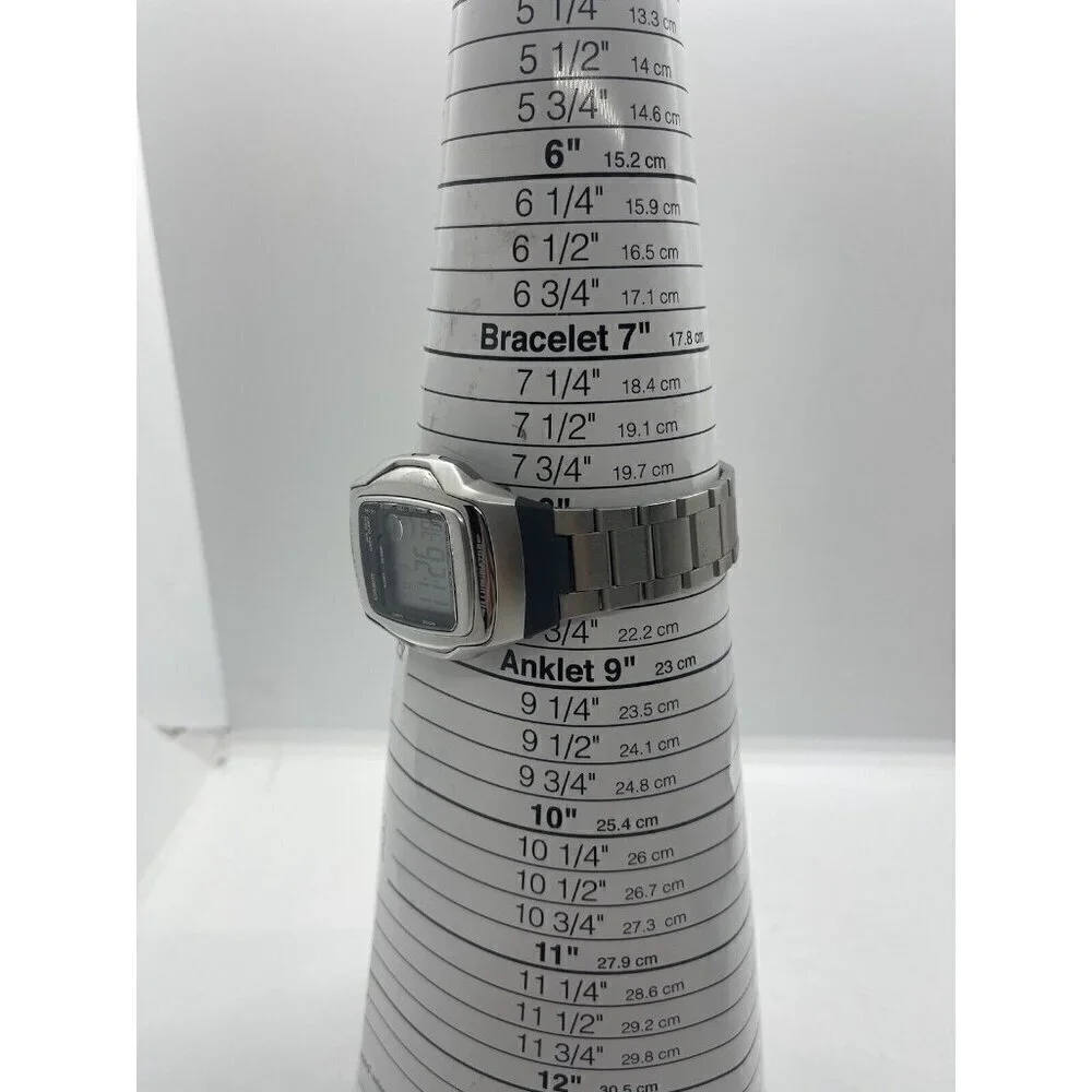Casio Illuminator Watch Wave Ceptor Silver Digital 25 Time Zones 2583 WV-55H